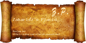 Zakariás Placid névjegykártya